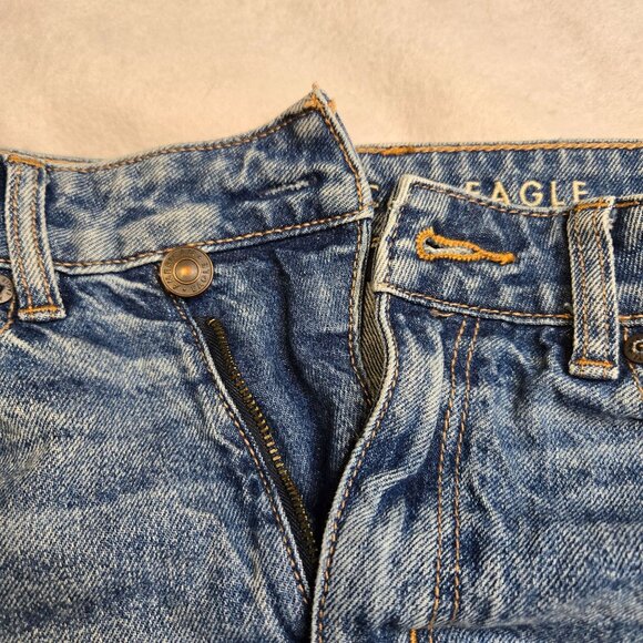 American Eagle Outfitters Blue Distressed Jean Shorts - Picture 5 of 11